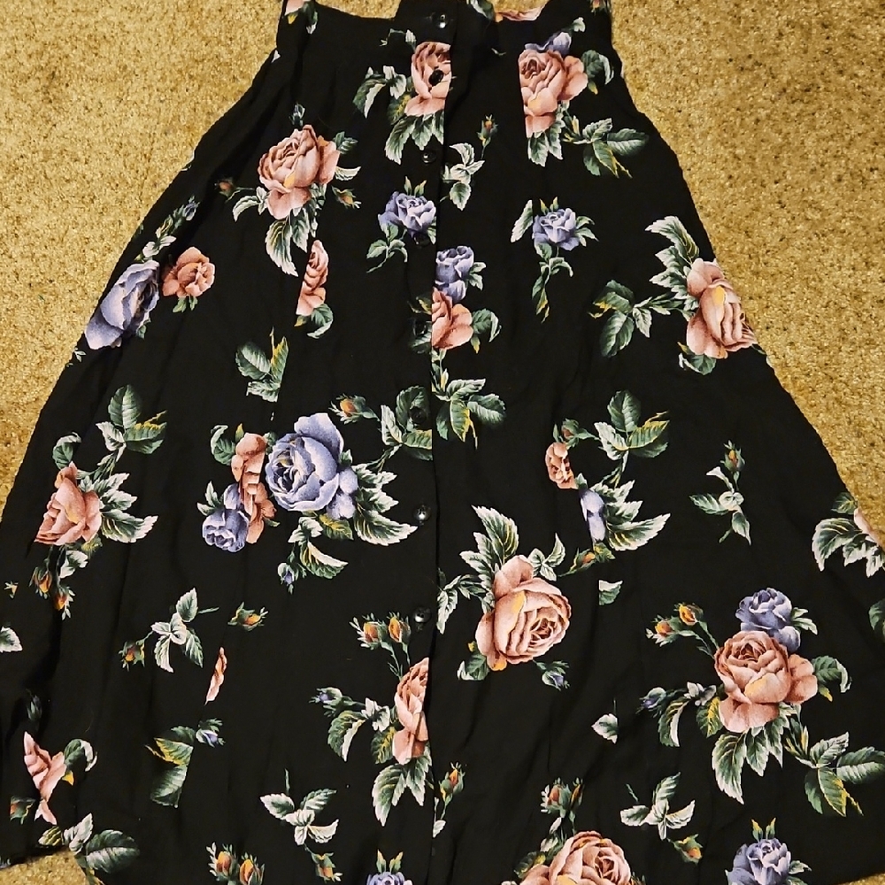 Floral Black Maxi Skirt